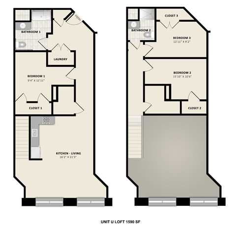 Floorplan U LOFT at American Spinning Mill, Greenville, SC 29609